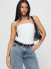Bristle Strapless Bodysuit White