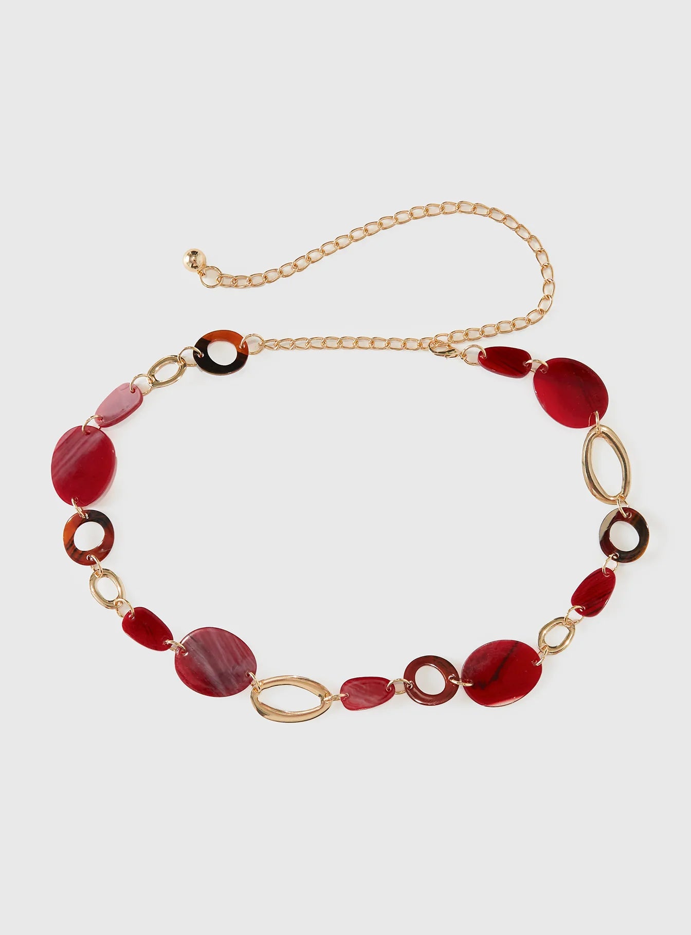 Felon Beaded Chain Belt Gold / Red