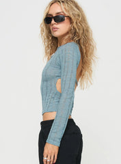 Oriton Long Sleeve Top Blue