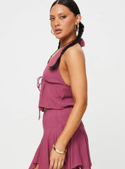 Tarala Halterneck Top Daco Rose Crinkle