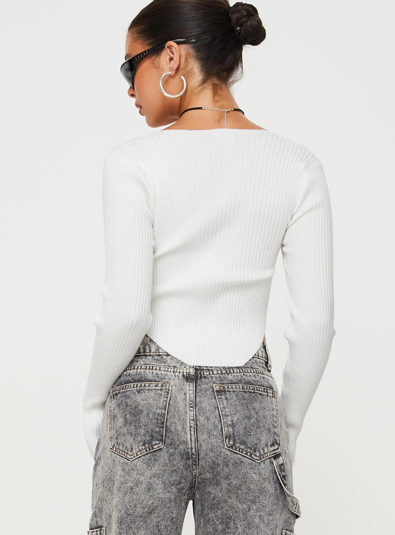 Listette Long Sleeve Top White