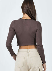 Tyson Long Sleeve Top Brown