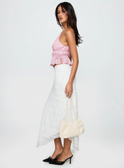 Freebirds Lace Midi Skirt White