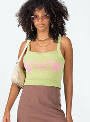Aloha Top Green / Pink