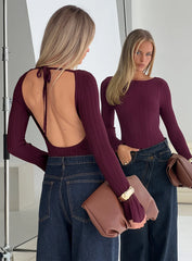 Mayok Long Sleeve Bodysuit Plum