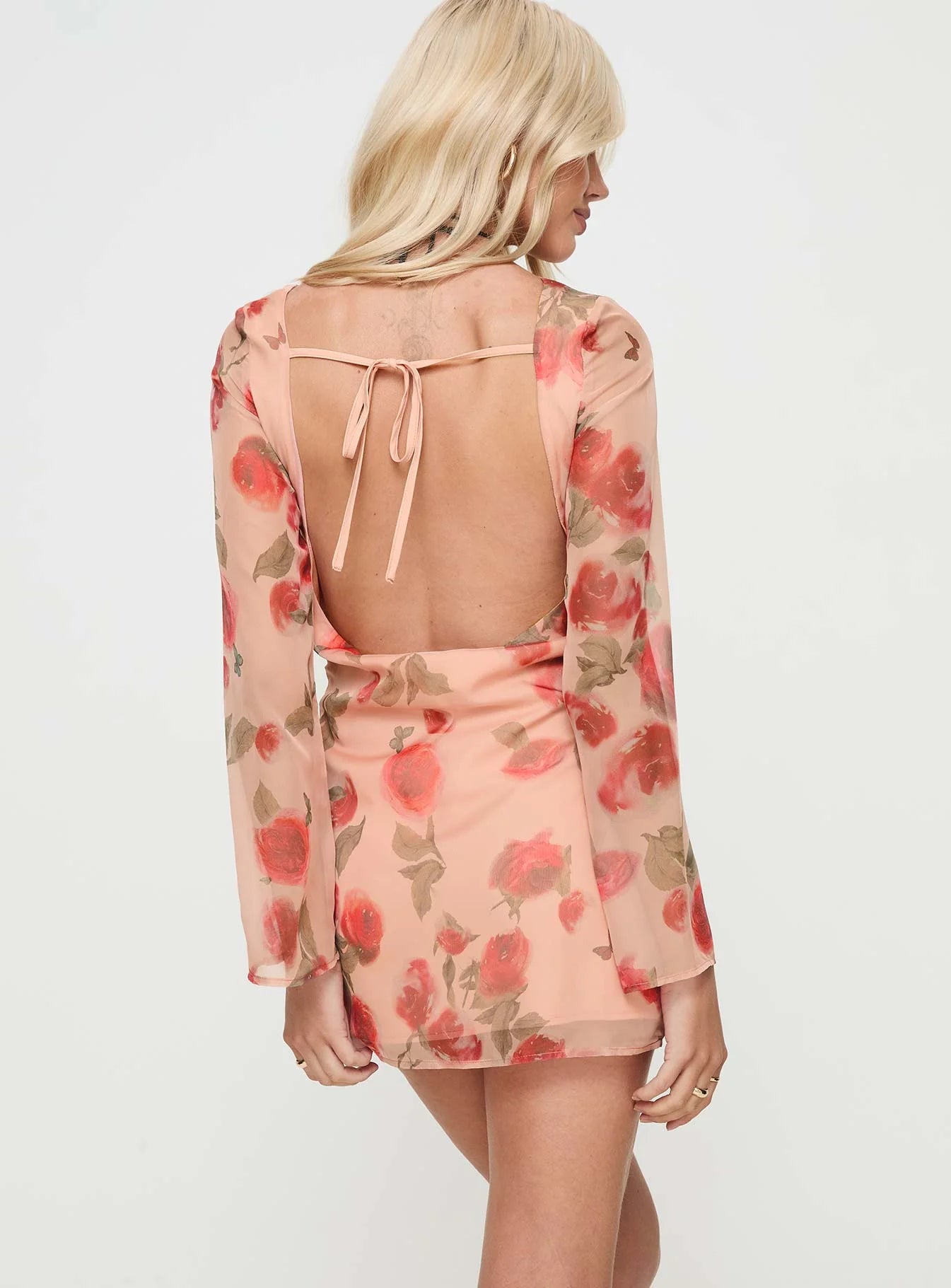 Florinda Long Sleeve Mini Dress Pink Floral