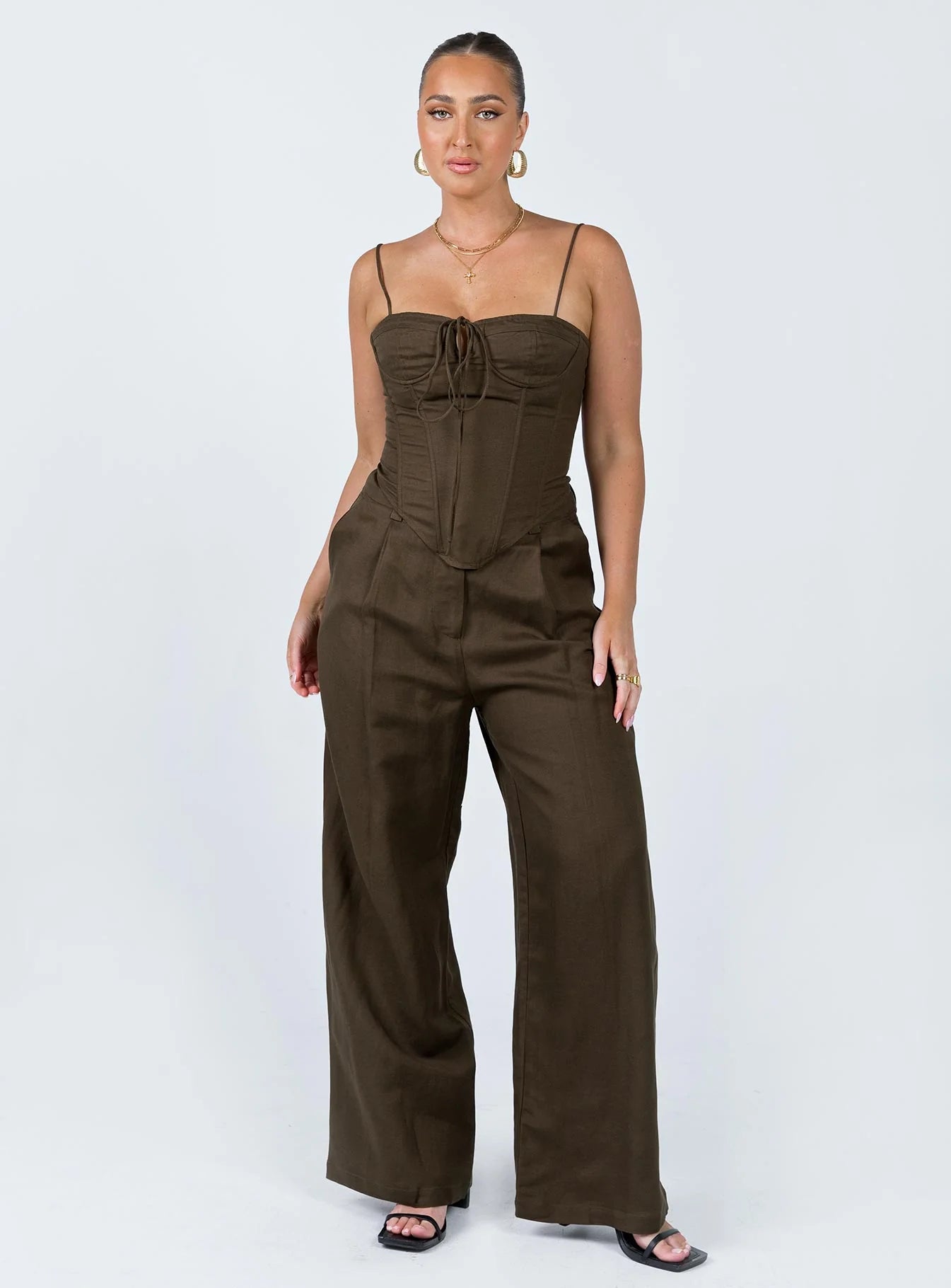 Del Gato Corset Top Dark Chocolate