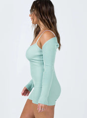 Noelene Bolero Knit Romper Blue