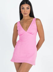Nellie Mini Dress Pink Linen
