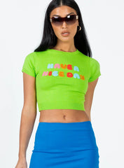 Have a Nice Day Knit Tee Green