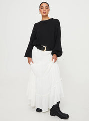 Harmony Balloon Sleeve Knit Sweater Black