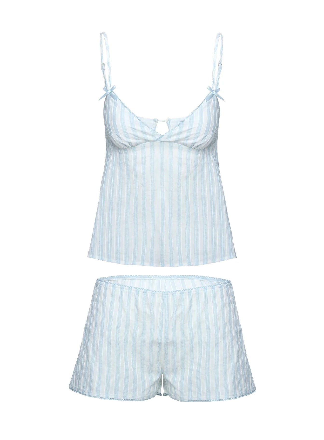 Tenderness Lace Sleep Set Blue / White Stripe