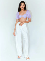 Ayla Linen Pants White Tall