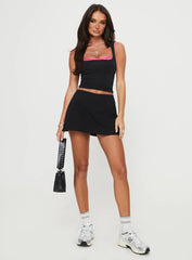 Back In Time Top Black / Pink Lace