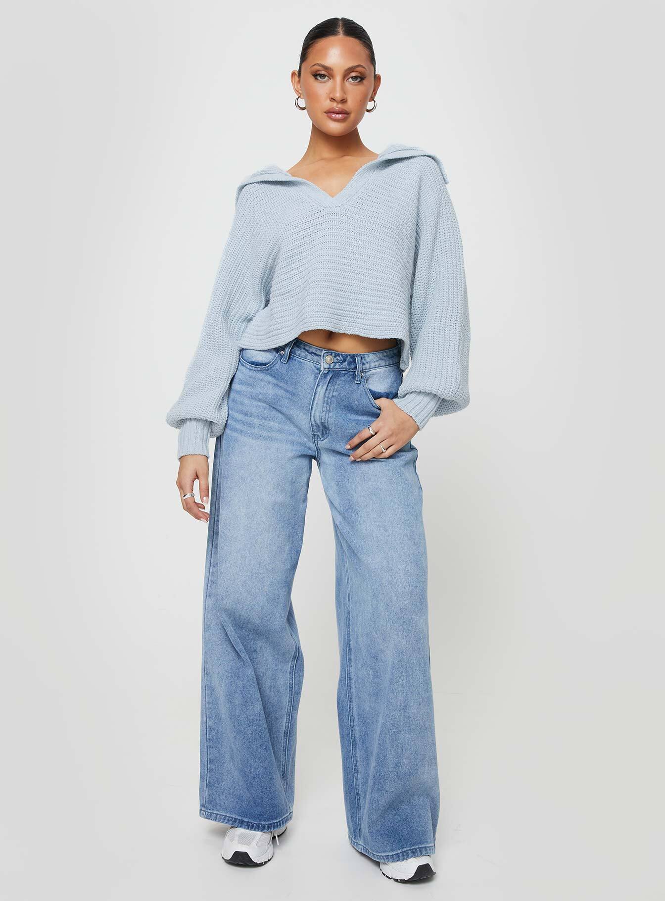 Wester Ribbed Sweater Blue