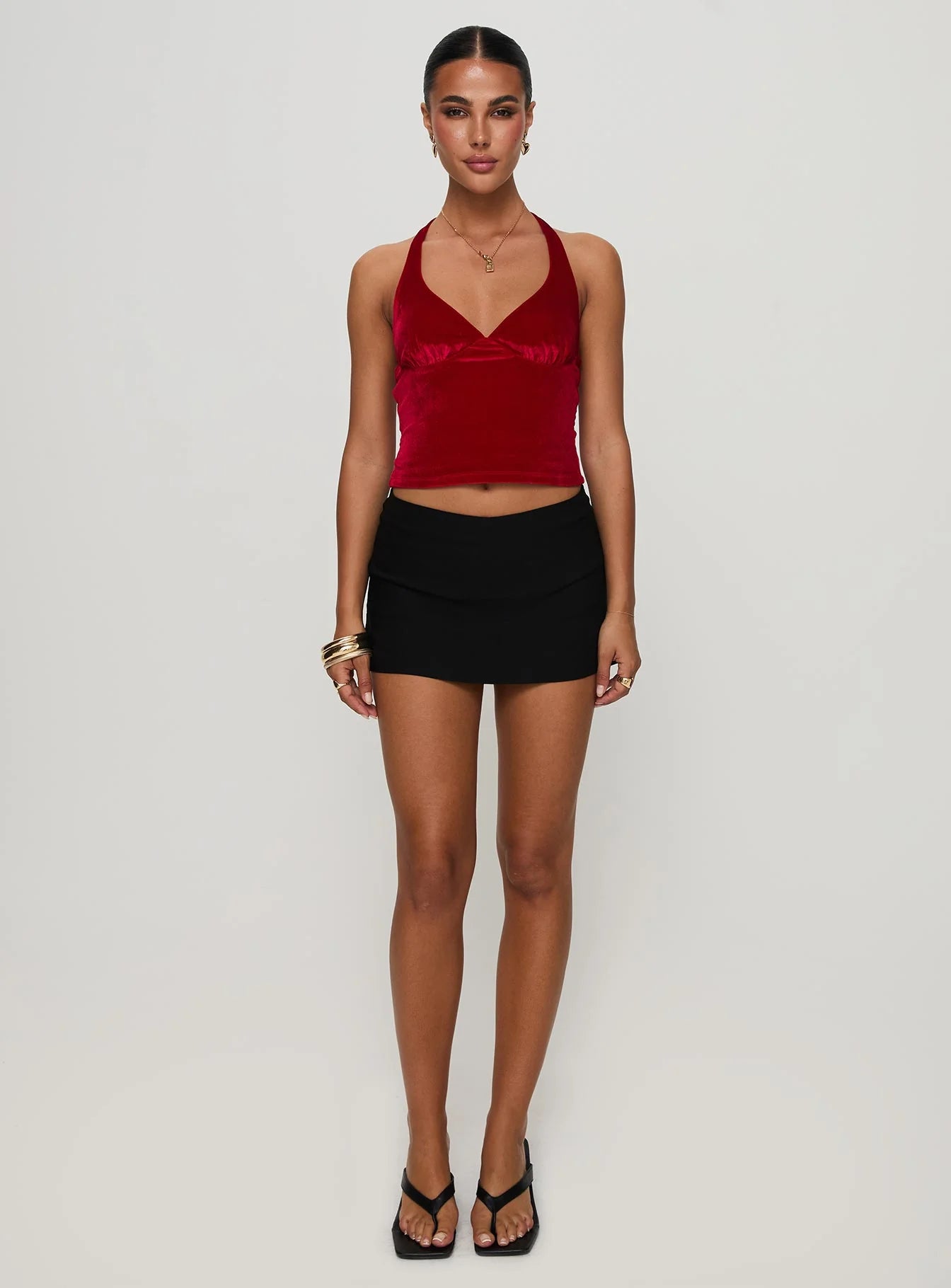 Tuberose Halter Top Red