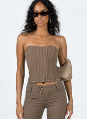 Kyana Corset Pinstripe Brown