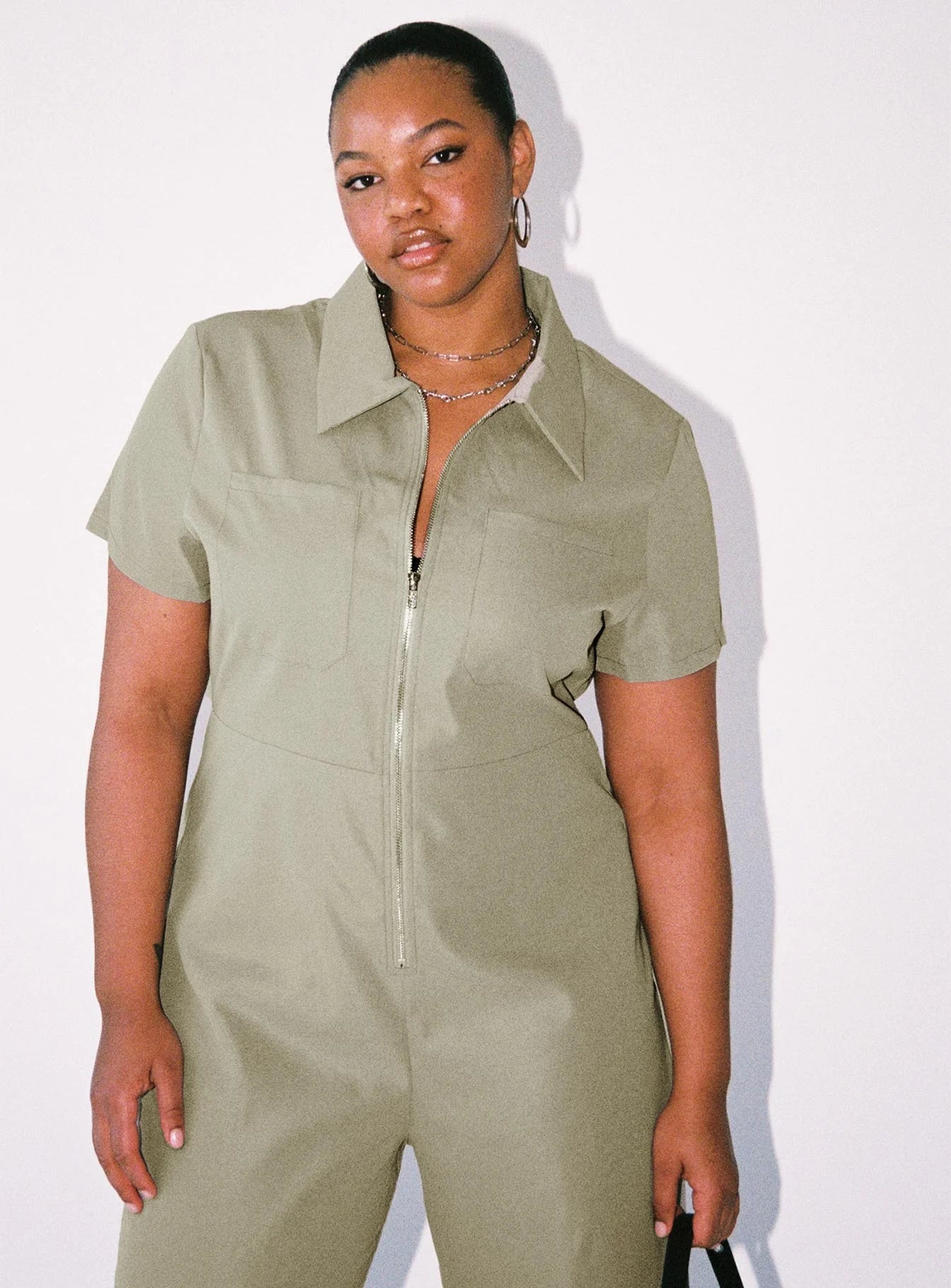 Loretta Jumpsuit Khaki Curve