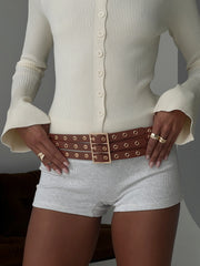 Dusk Dipped Layered Belt Brown / Gold