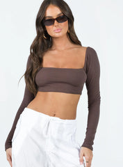 Amira Long Sleeve Top Brown