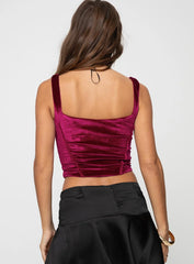 Bruna Top Velvet Red