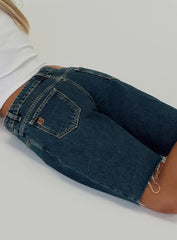 Cult Classic Longline Denim Shorts Vintage Wash