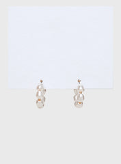 Neaman Pearl Hoop Earrings Gold / White