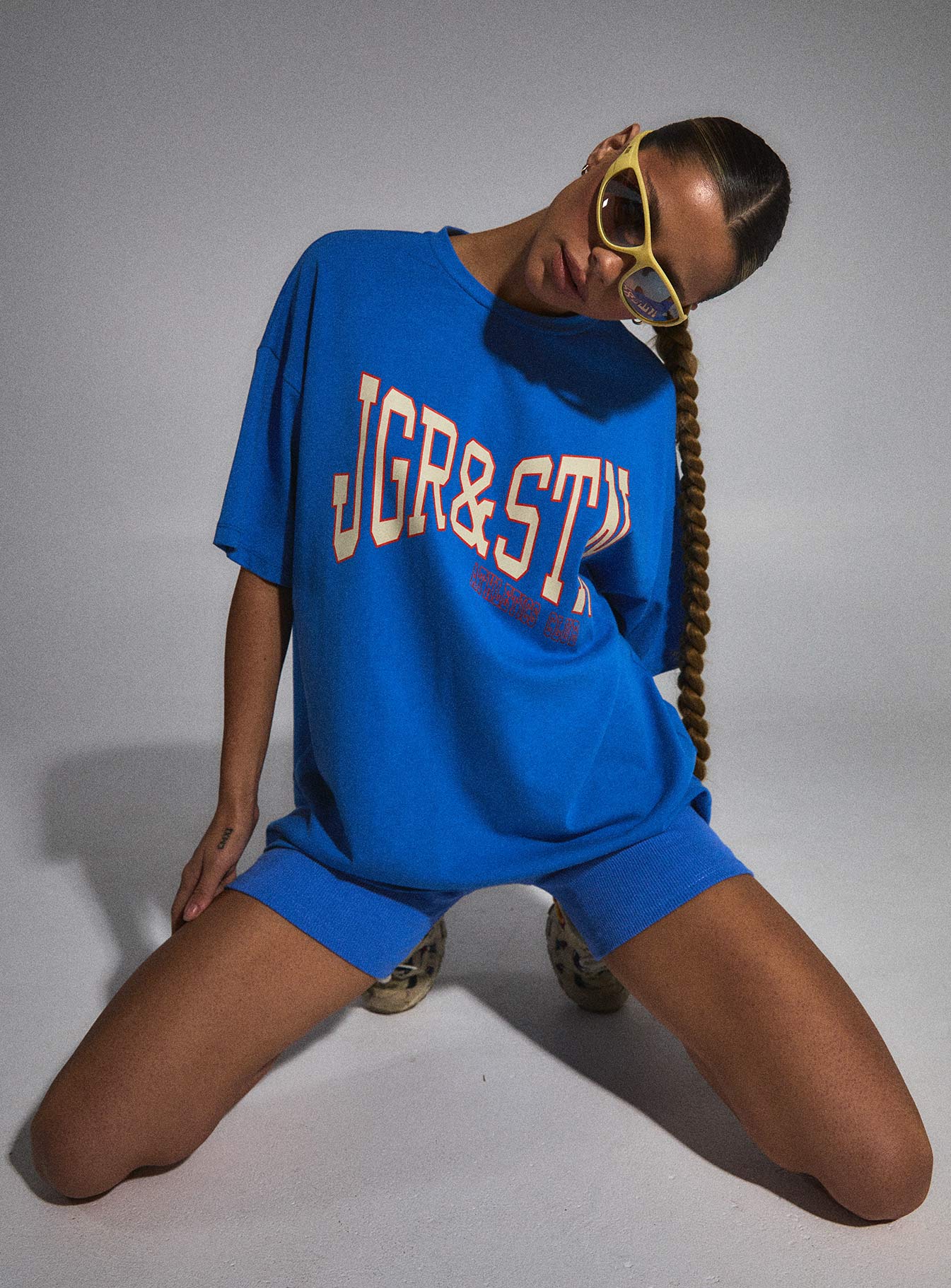 JGR & STN Home Run Oversized Tee Blue