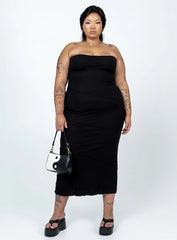 Oscar Midi Dress Black Curve