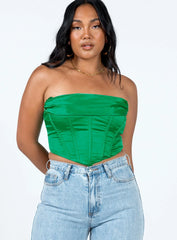 Buckner Strapless Top Green