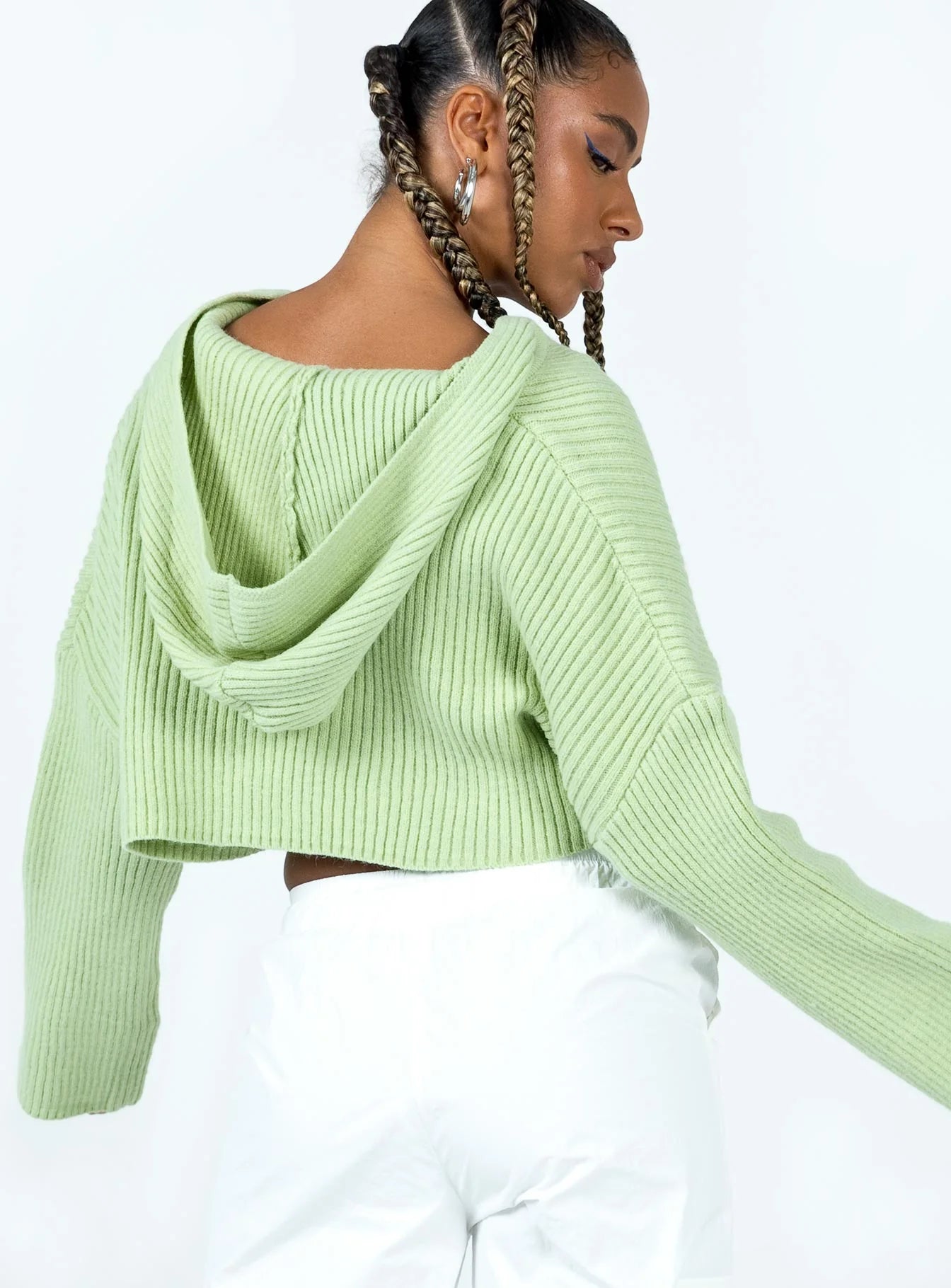 Benson Cropped Sweater Green