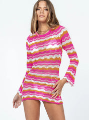 Leah Knit Dress Pink / Orange