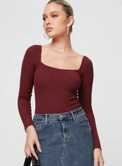Charlotte Bodysuit Burgundy