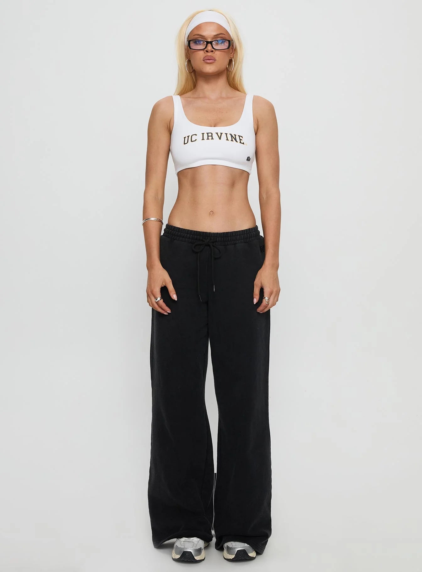 UC Irvine Scoop Neck Crop Top White