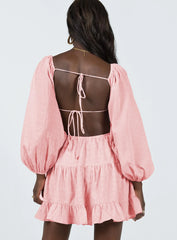 Liloh Long Sleeve Mini Dress Pink