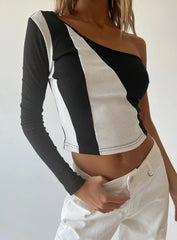 Matty Long Sleeve Top Black / White