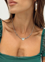 Rebekka Heart Necklace Silver