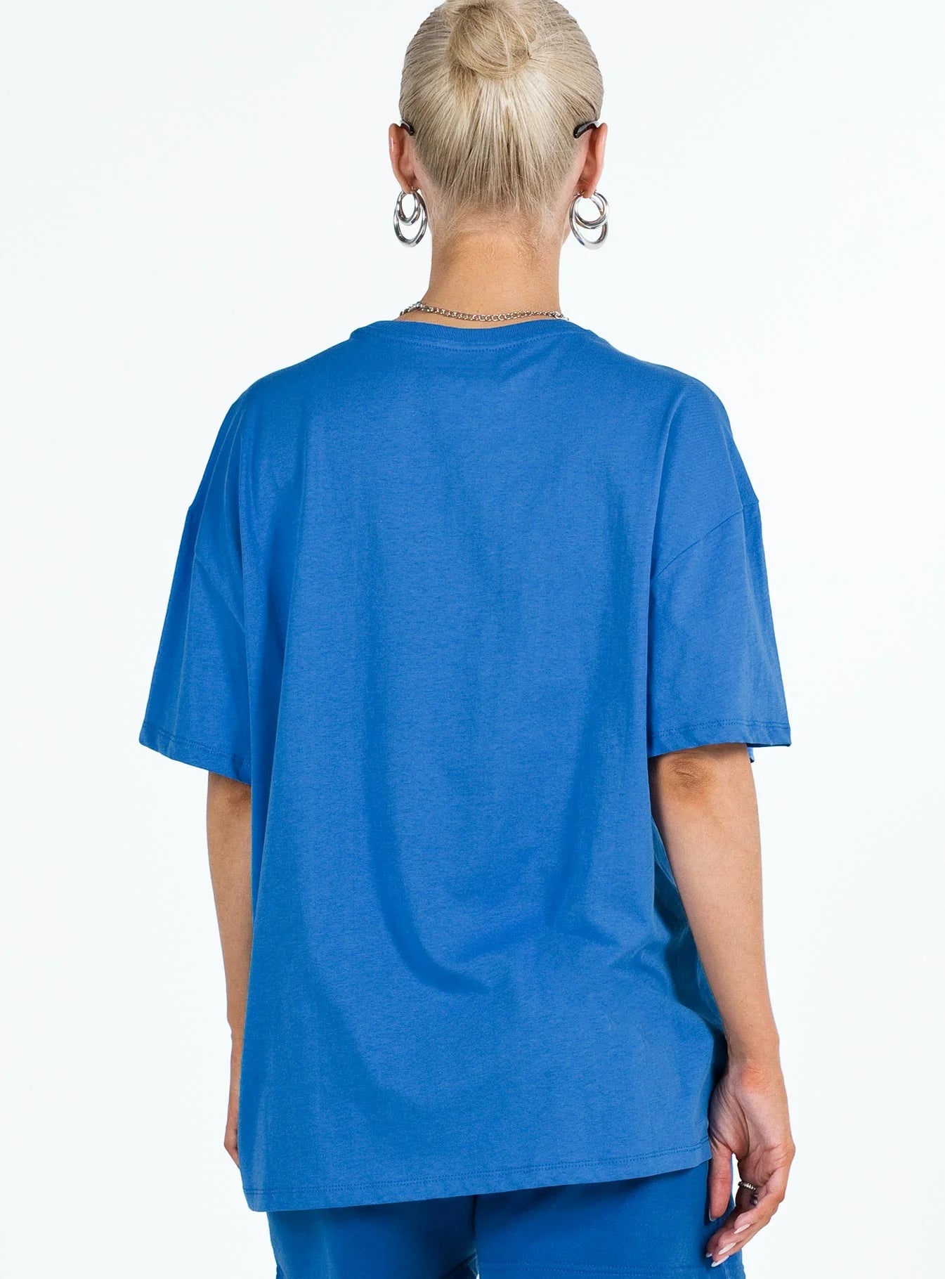 Princess Polly Cursive Oversized Tee Blue / White