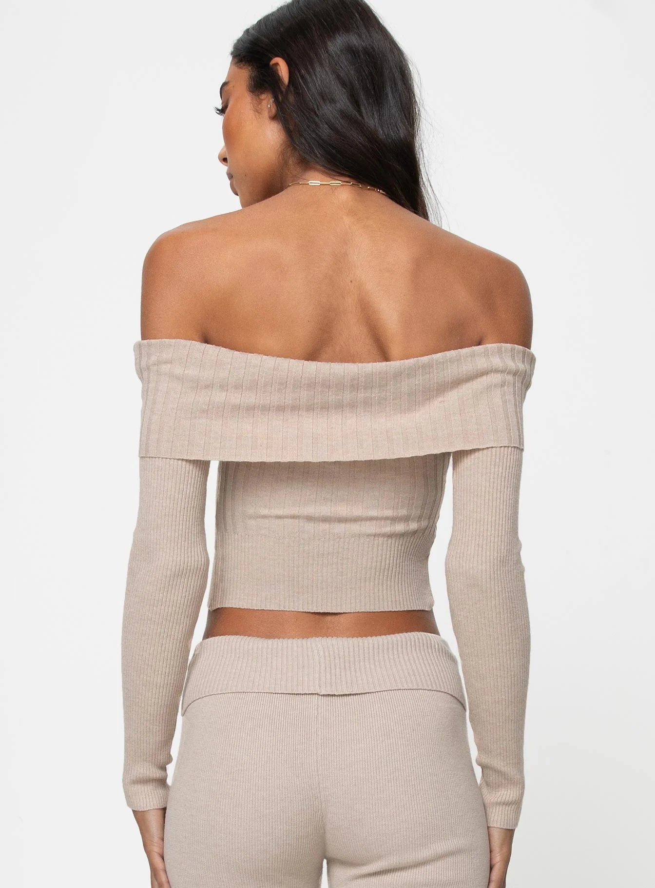 Tagula Off The Shoulder Top Beige