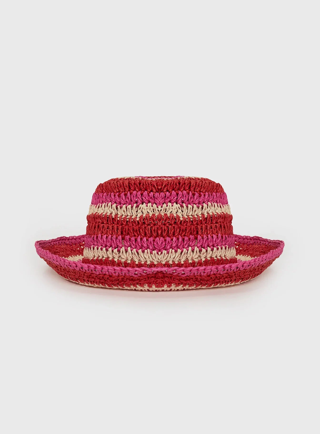 Alonza Crochet Bucket Hat Pink red