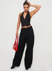 Je Suis Halter Top Onyx