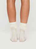 Josefina Frill Sock White