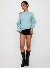 Noble Off The Shoulder Jumper Blue