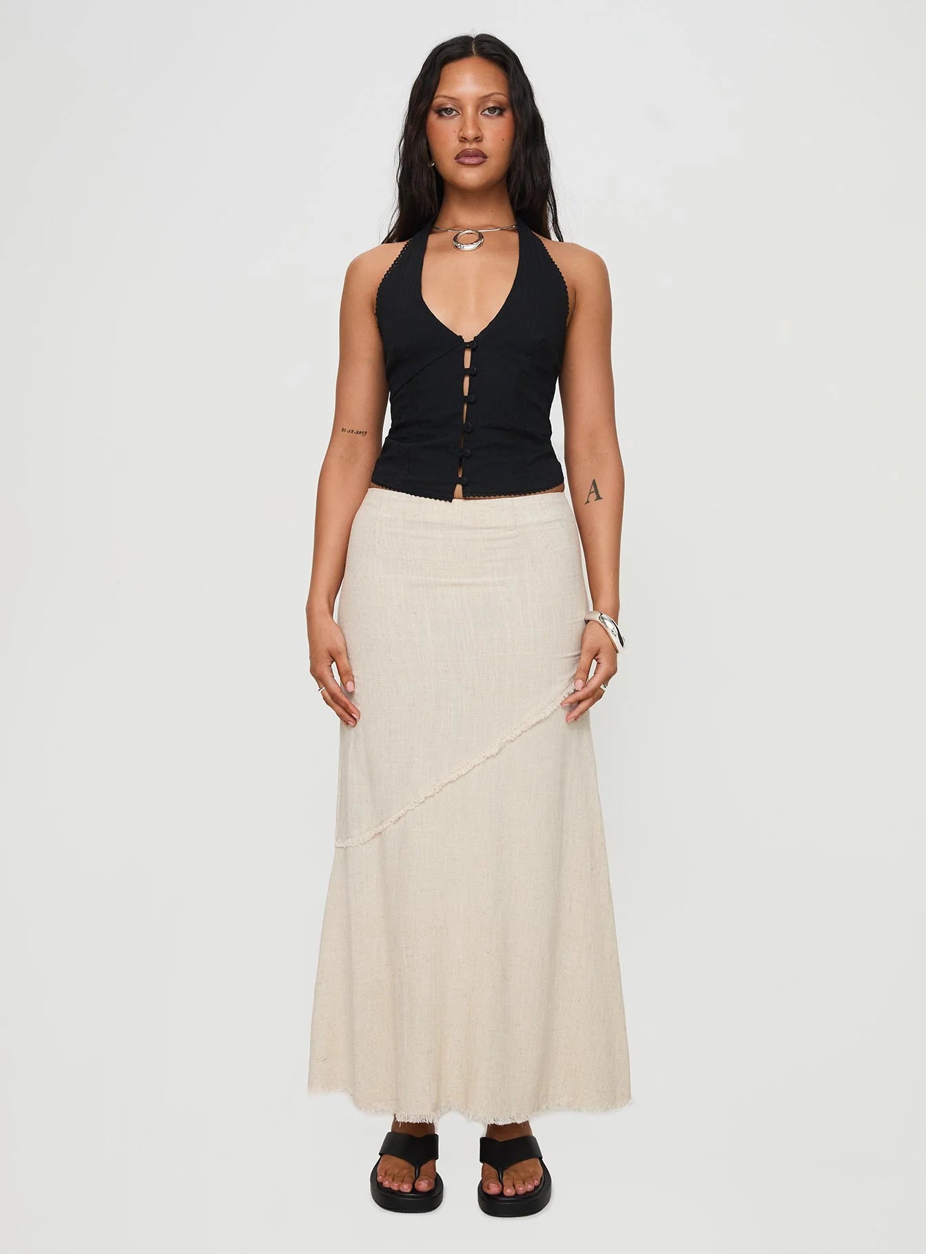 Vayda Halter Top Black