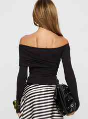 Sedonia Gathered Wrap Top Black