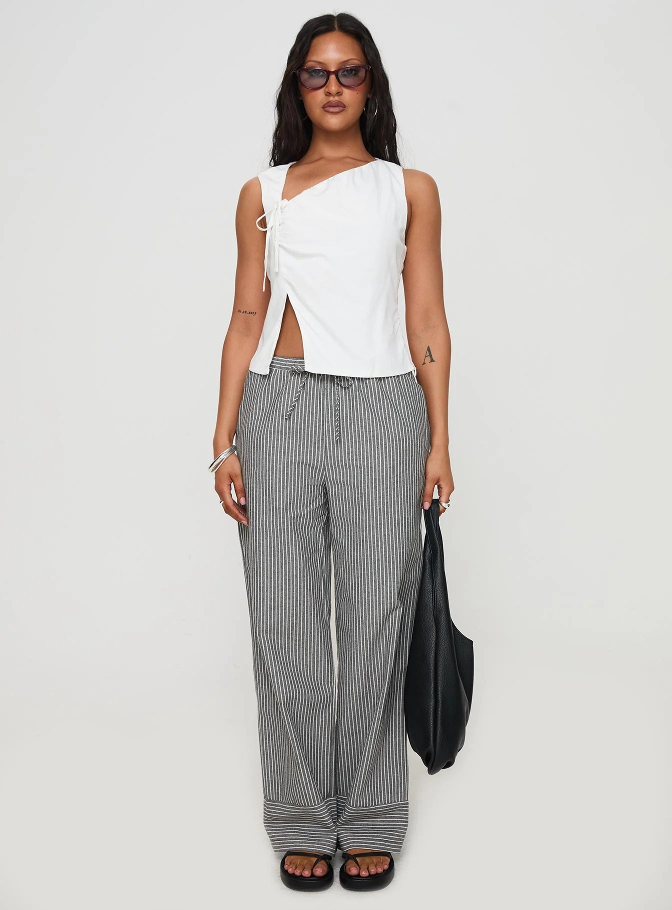 Veridian Pants Black/White Stripe