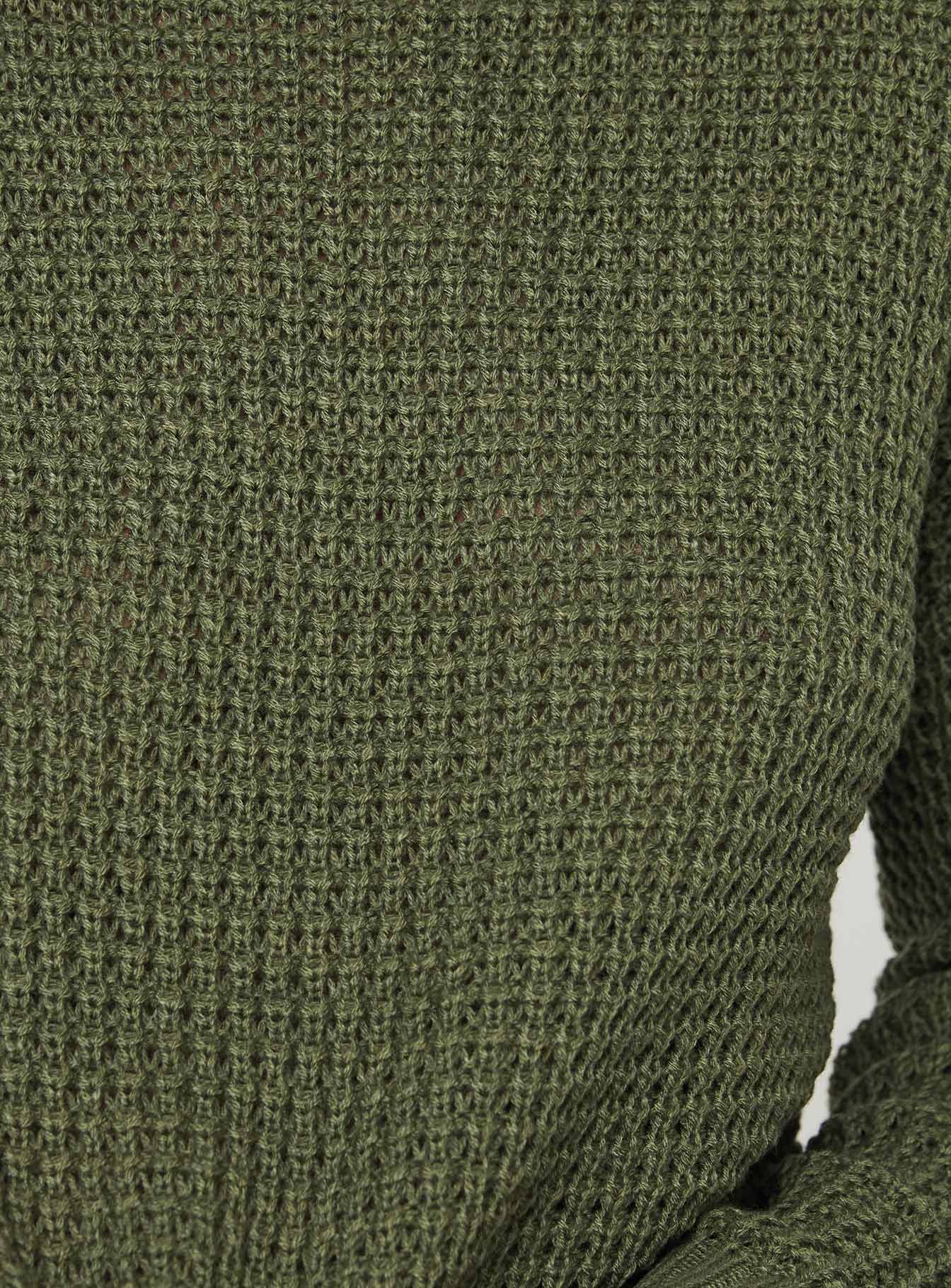 Wholesome Waffle Knit Sweater Green