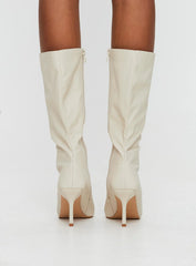 Elodiee Knee High Boots Cream