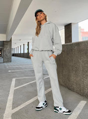 Arya Straight Leg Track Pants Grey