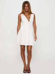 Mattison Plunge Mini Dress White